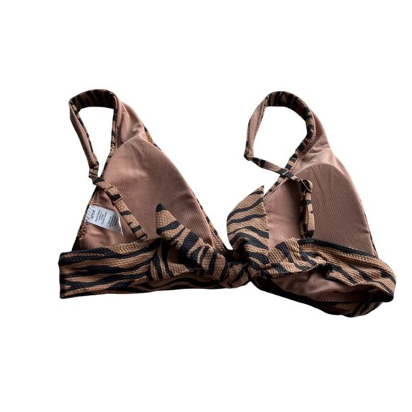 Aerie size S M L Tiger Pique longline triangle tie back bikini top NWT - Picture 9 of 11